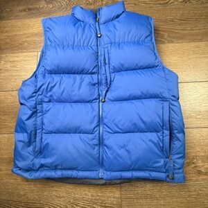 L.L.Bean Men's Goose Down Puffer Vest, Large, Blue, Insualted Winter Outdoor